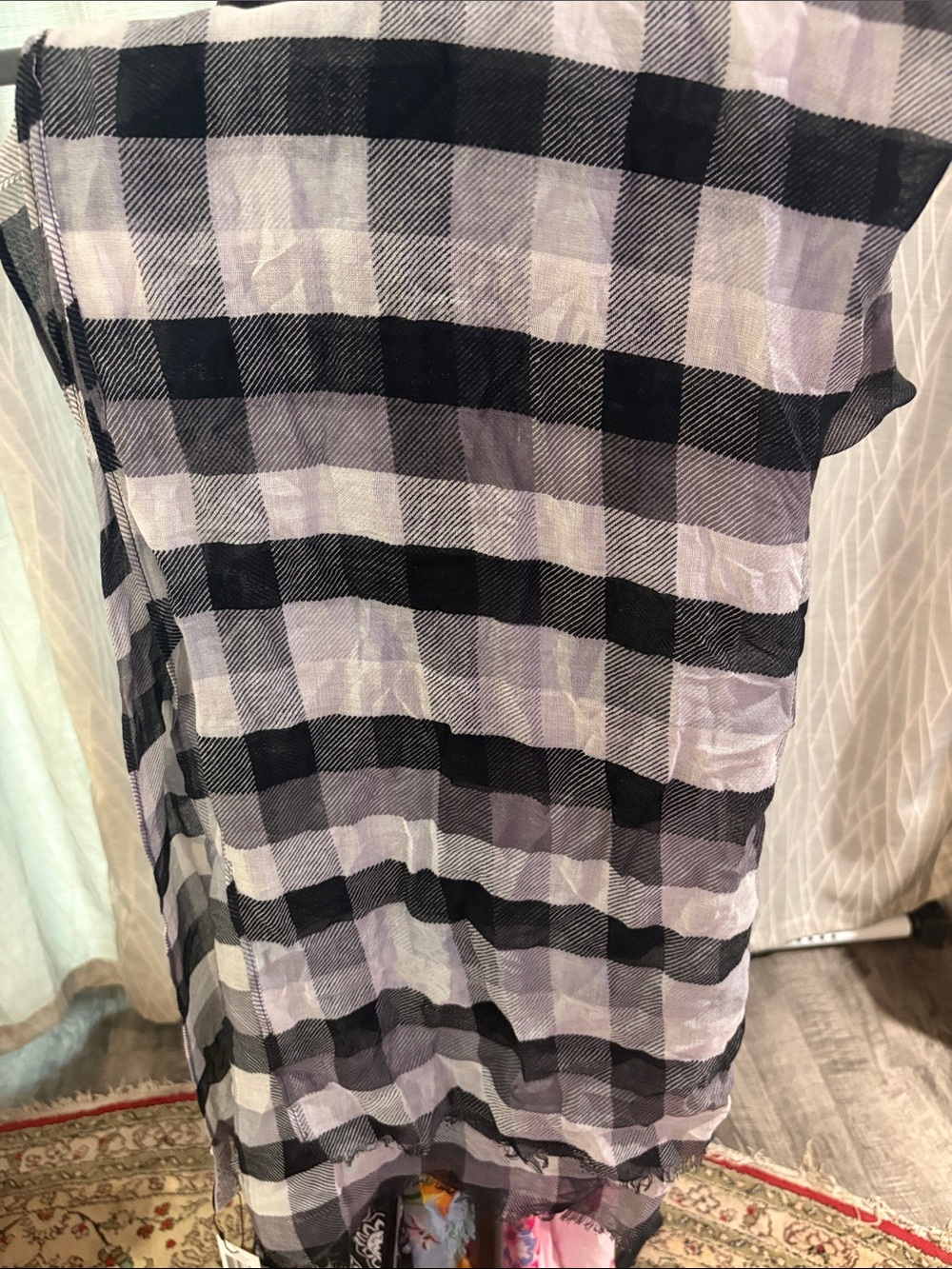 Vera Bradley Black and White Plaid Scarf